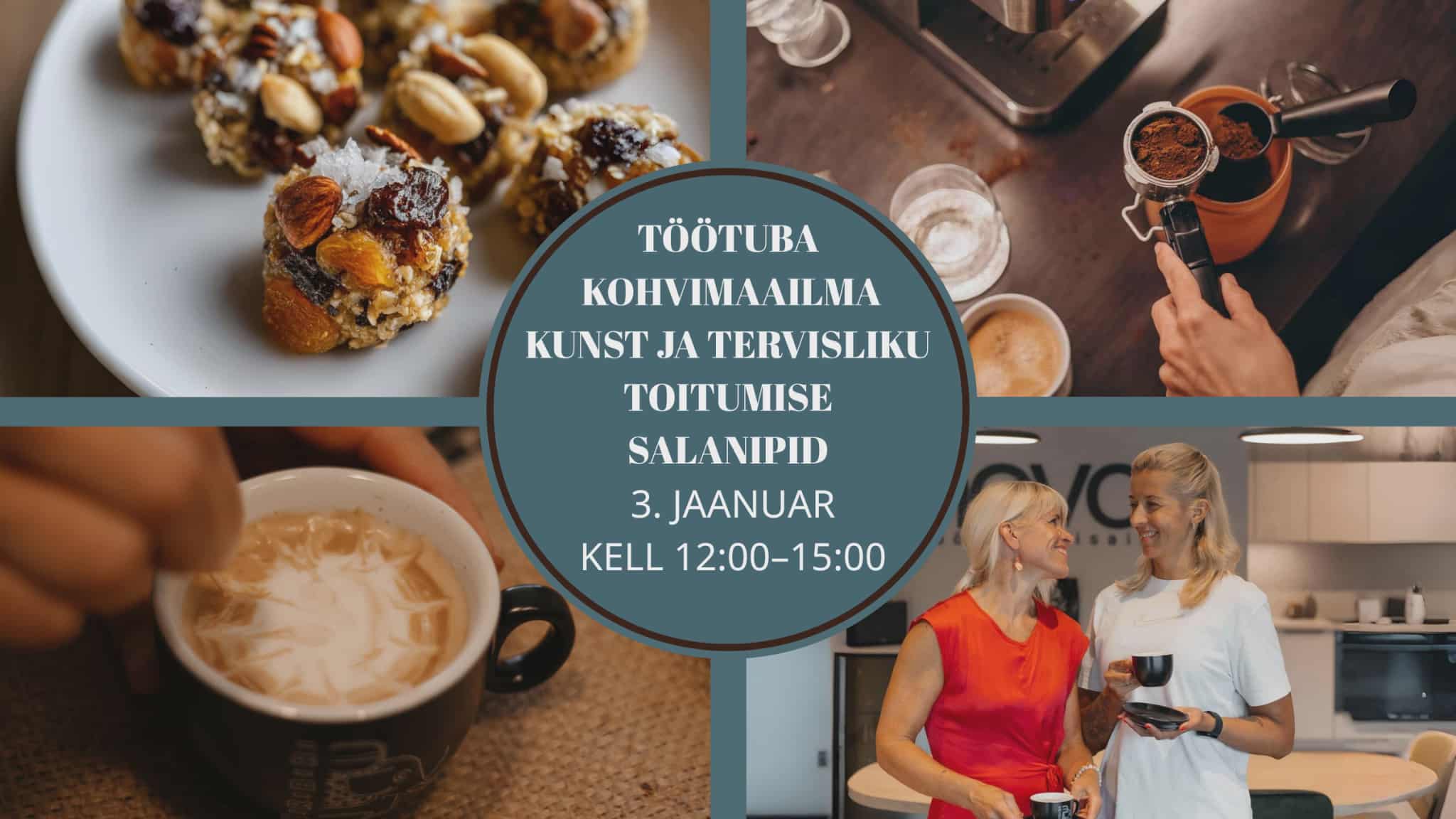 Kohvimaailma_kunst_ja_tervisliku_toitumise_salanipid Töötuba "Kohvimaailma kunst ja tervisliku toitumise salanipid", UUS KUUPÄEV TÄPSUSTAMISEL, Novo köögisuudio, Priisle äripark - Image 1